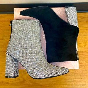 Cape Robbin Rhinestone & Suede Point toe boots